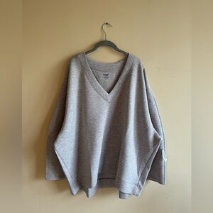 Old Navy Heather Gray V-Neck Sweatshirt